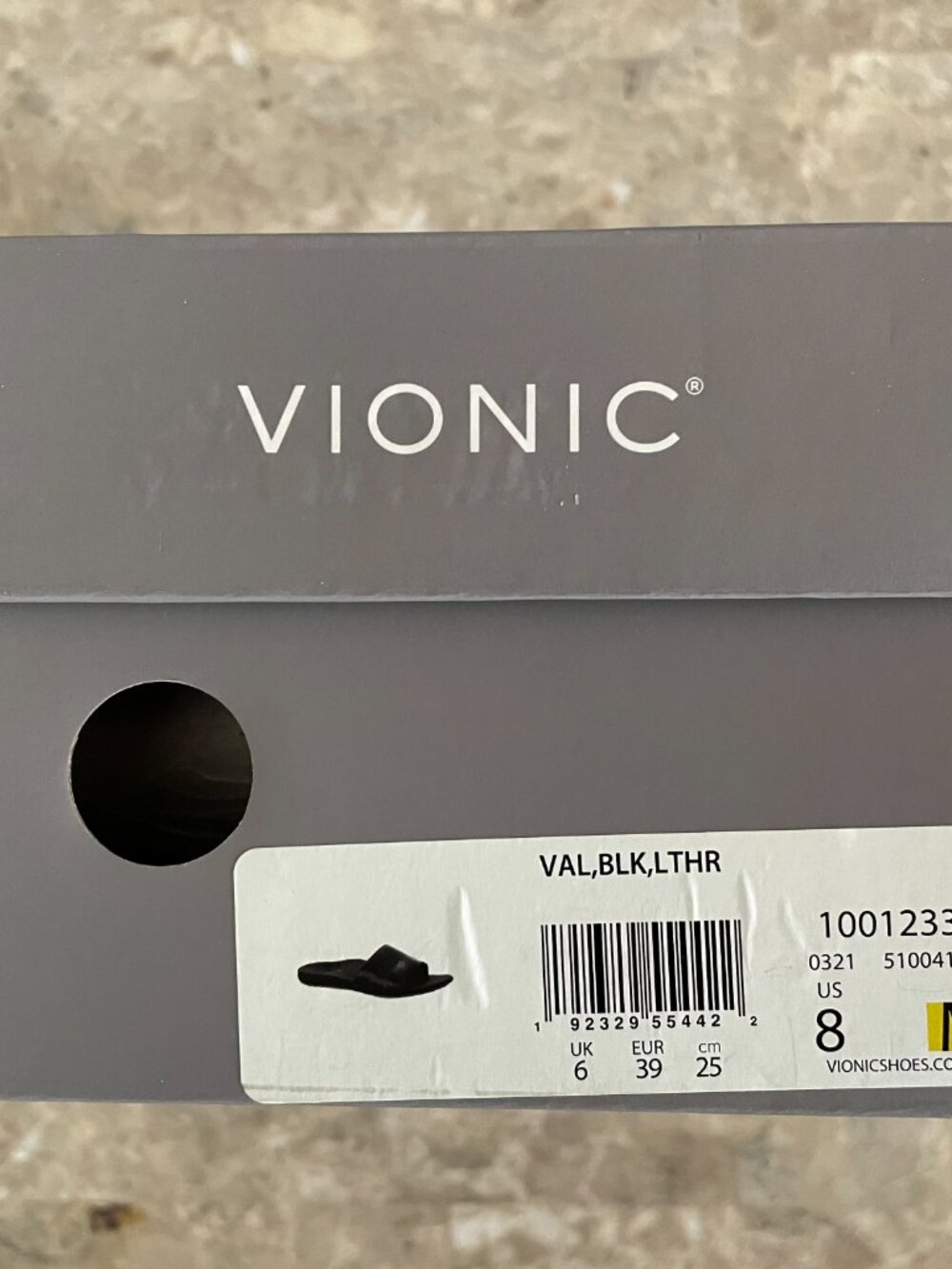 Vionic Leather Slides / Sandals, size: 8, color: black - Picture 8 of 8